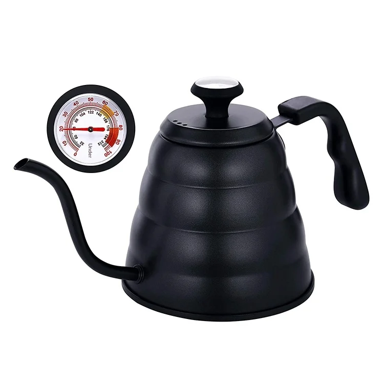 Wholesale Stainless Steel Gooseneck Teapot Simple Portable Temperature Detection Kettle