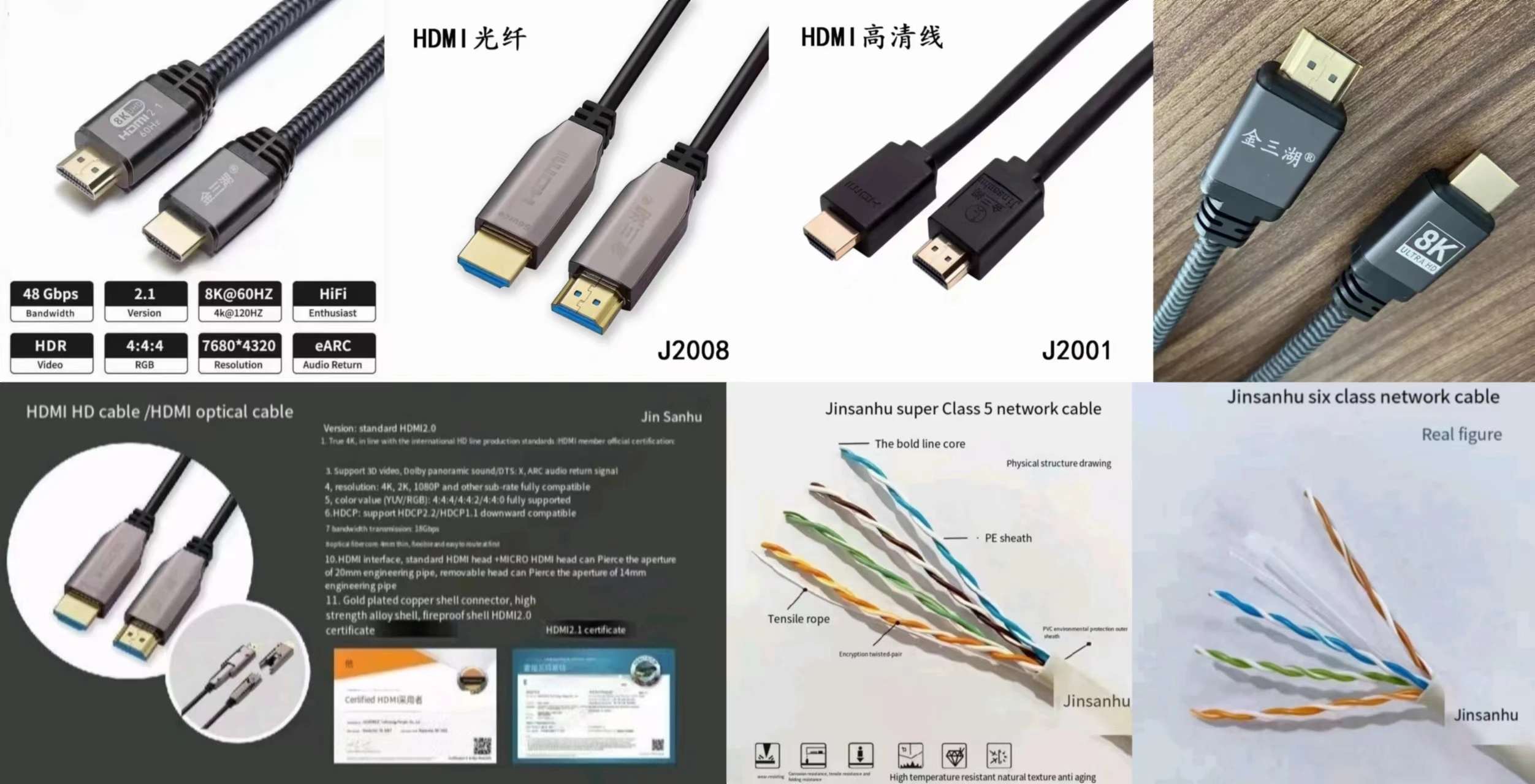 Hot Sale Factory 2.0 Version High quality Gold Plated OEM 1 M OFC 4K/8K HDMI cable