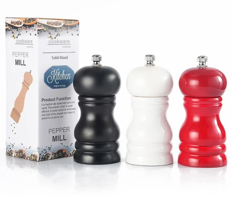 New Design Most Popular Eco-friendly Natural Wood  Salt And Pepper Mill For Household Restaurant
