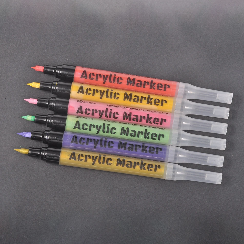 12/24/36 Colors Acrylic Paint Markers Premium Soft Brush Tip Paint Pen For Art Supplies
