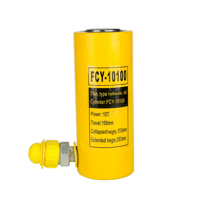 10 Ton FCY-10100 Portable Zhejiang Long Type Single Acting Low Price Hydraulic Ram Cylinders Jack Suppliers For Lift Ship Car