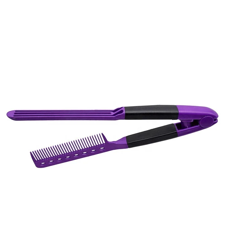 
Pink and purple foldable comb high temperature resistance custom hot comb 450 degrees instant tweezer with comb 