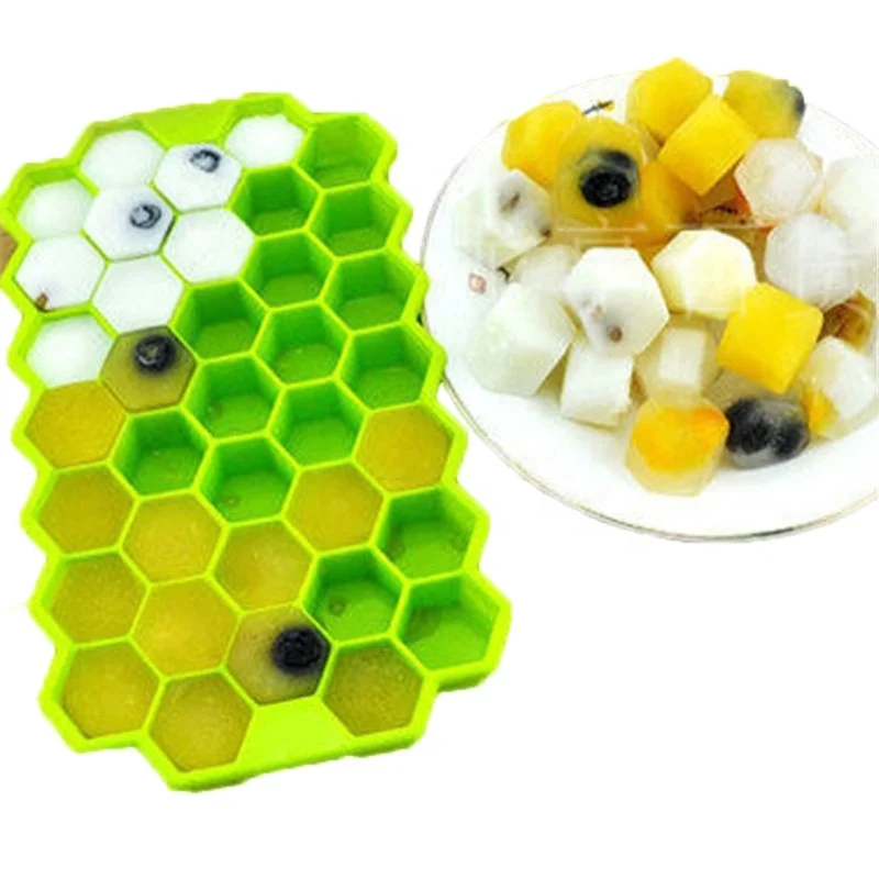 Amazon Silicone Ice Cube Trays Ice Cream Tools Hot Sale Custom Honeycomb Shape 37 Cubes 7-25 Days 1-5 Days 20.3*12*2.5cm 100pcs