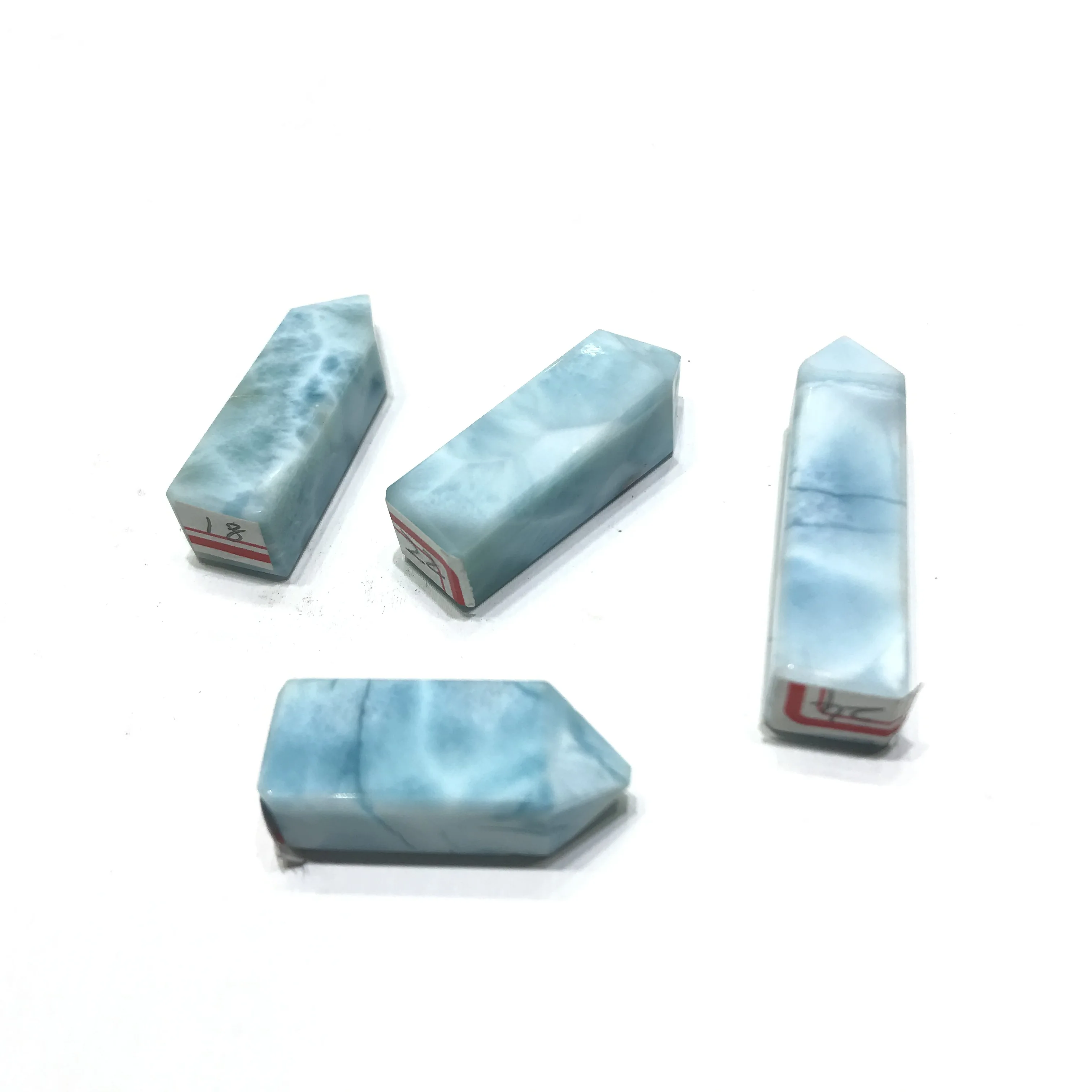 Natural High Quality Light Mini White Blue Small Larimar Crystal Tower For Home Decoration Pendant