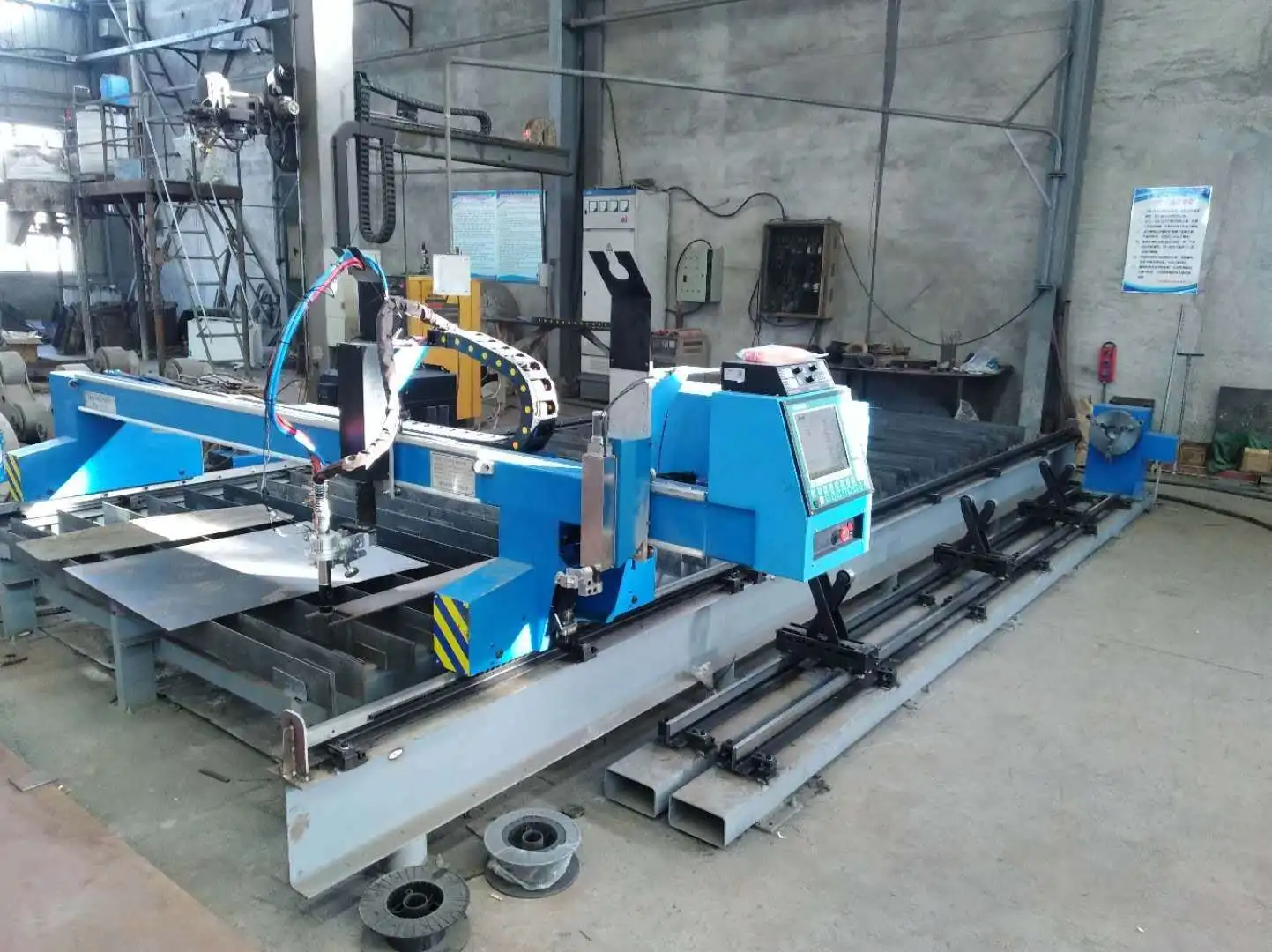 heavy duty gantry type cnc plasma pipe cutting machine