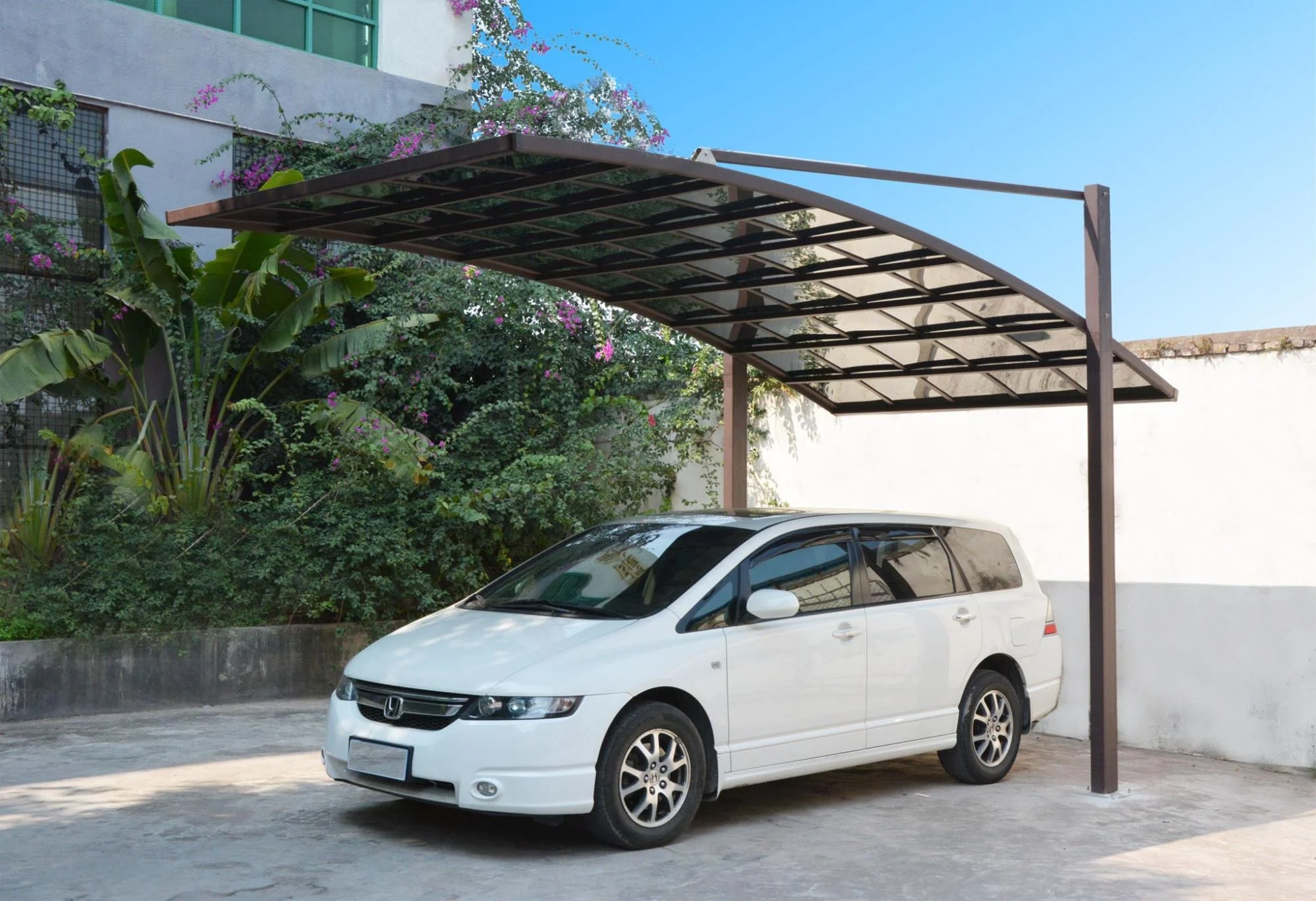 Strong and sturdy solar used camping car roof tent garage with all-aluminum frame and solid polycarbonate carports for sale
