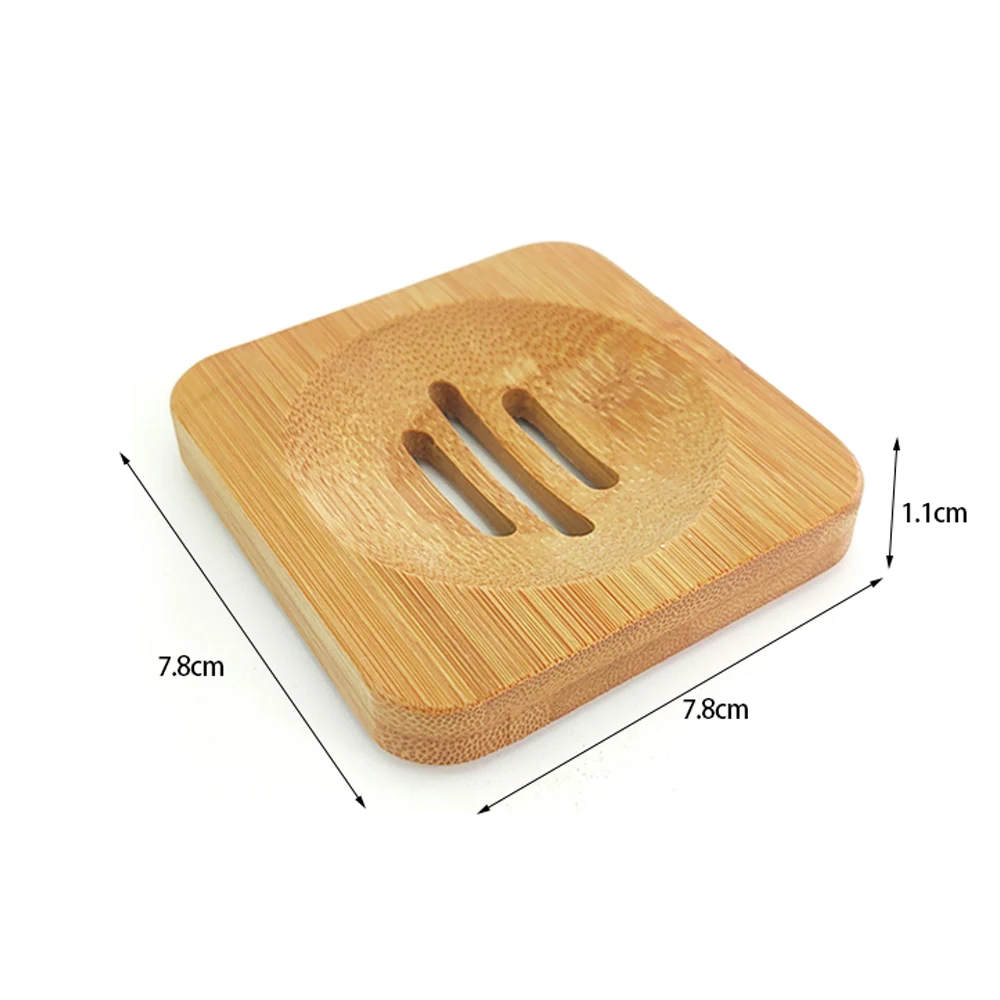 Wholesale Portable Bamboo Soap Dish Bathroom Wooden Soap Box Tray Holder Container With Drain