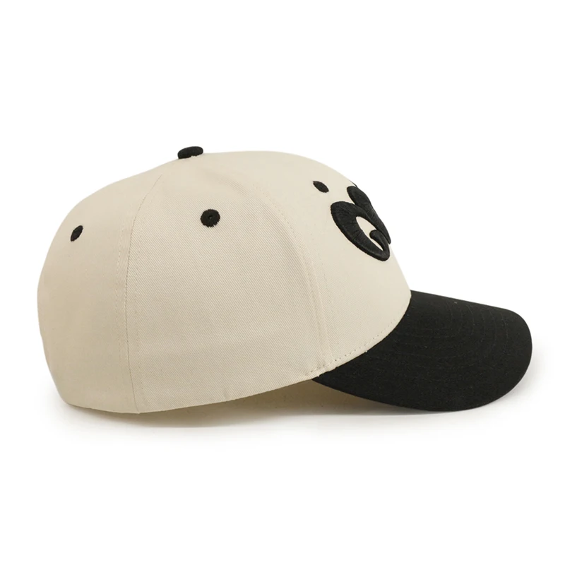 Custom Unisex Two Tone Baseball Hat 3D Embroidery Logo 6 Panel Curved Brim Baseball Cap