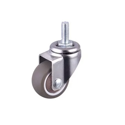 1 Inch 25MM M6 Threaded Stem Furniture Caster TPE Wheel Swivel Castor