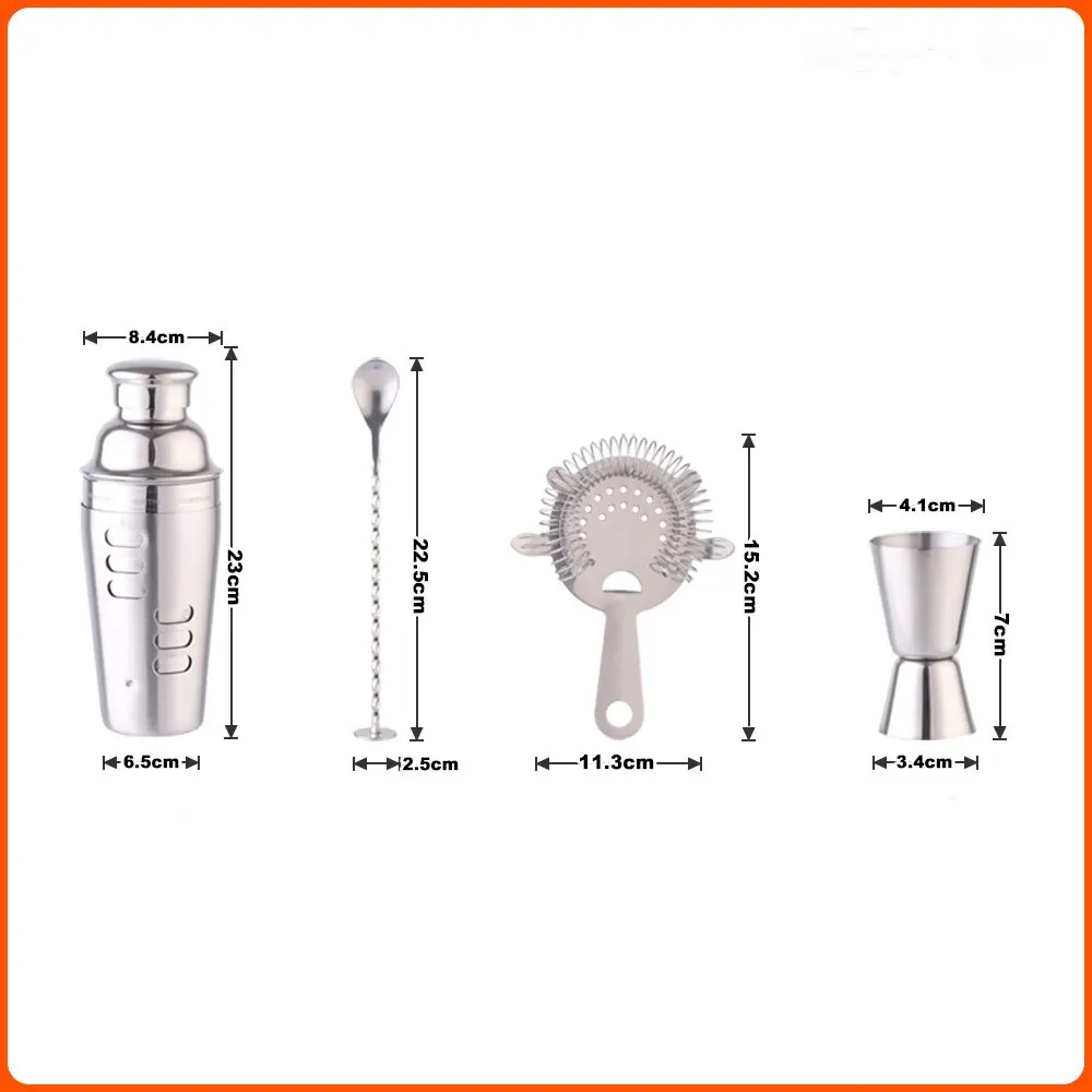 Cocktail Shaker Kit - Bar Tools - Stainless steel Cocktail Shaker Kit bartender kit includes all bar accessories, cocktail