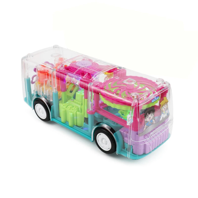 Other transparent gear car electric universal music light simulation model baby kids toy bus