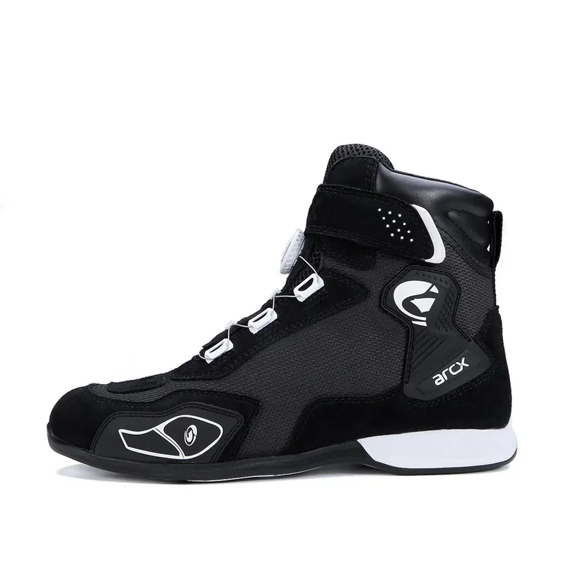 ARCX Motorboats Suede Leather ESA Protective Pad Adjustable ATOP Rotating Knob Motorbike Riding Boots Motorcycle Men Sneakers