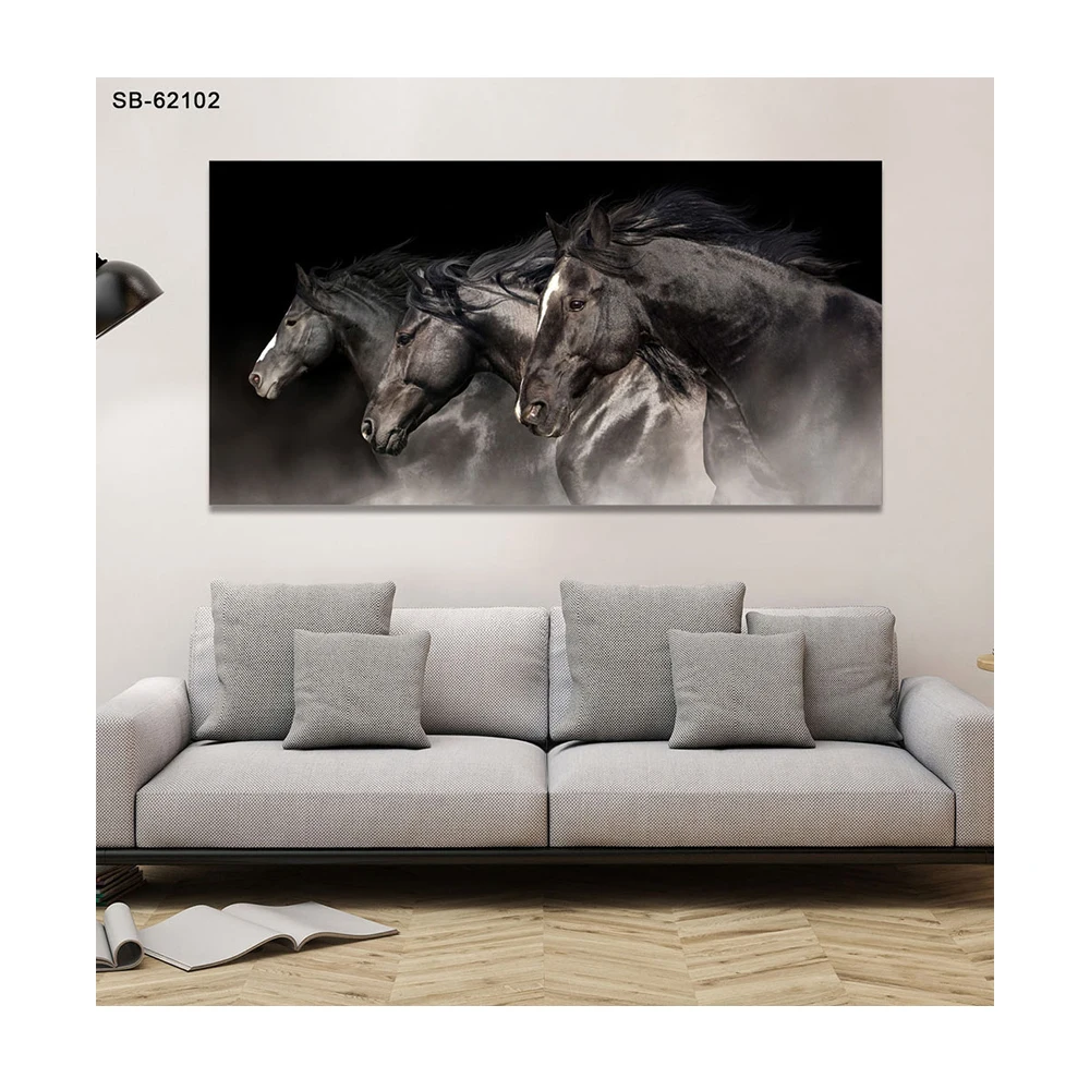 China Big Factory Good Price Animal Horse Painting Wall Art Frameless Acrylic Painting for Home Decoration