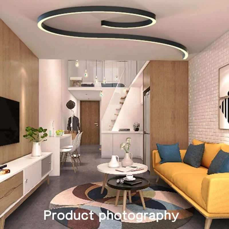 LED Suspended Light Aluminum Profile Modern Commercial Pendant Hanging Lighting Ceiling Lamps LED Linear Fixtures Chandelier