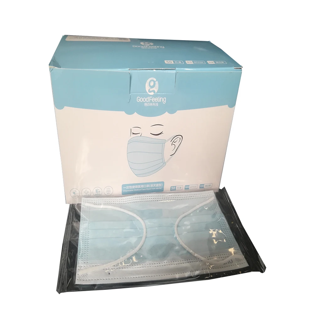 Manufacturer Ear-Loop 1 Pcs Mask 3Ply Black Disposable Tapabocas ISO 13485 Disposable Face Maskss