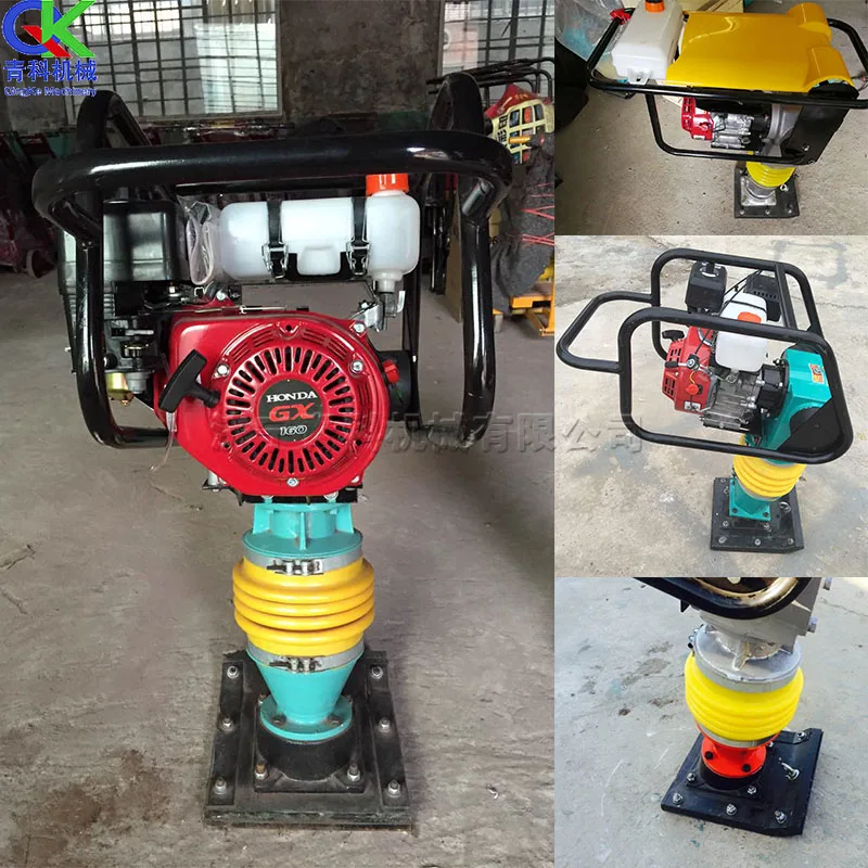 Concrete clay tamping and levelling machine Hand-held petrol impact tamper Small asphalt gravel fire tamper