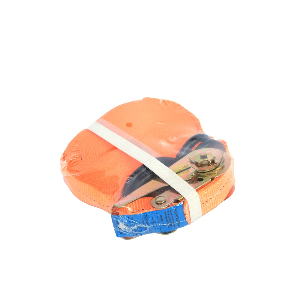 2000-5000kg orange cargo belt lashing strap tie down ratchet with double J hook car tie down straps