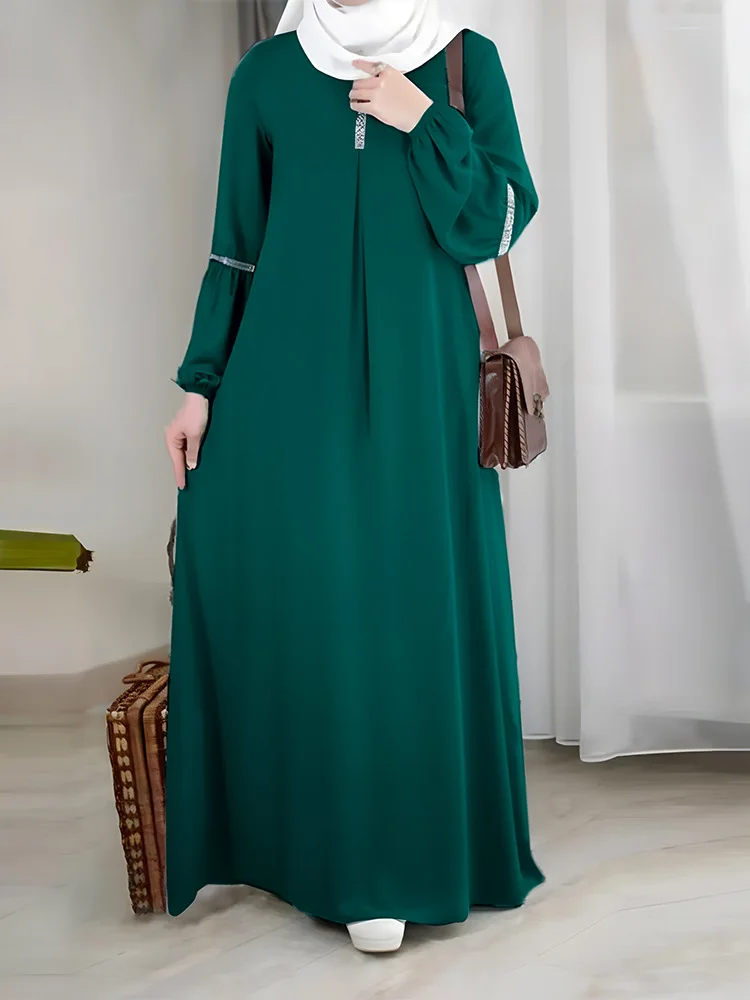 Islam Dubai Turkish Arab Muslim Woman Elegant Modest Dress Abaya Robe Burqa Diamond Embedded Women Hijab Clothing Abayas Dress