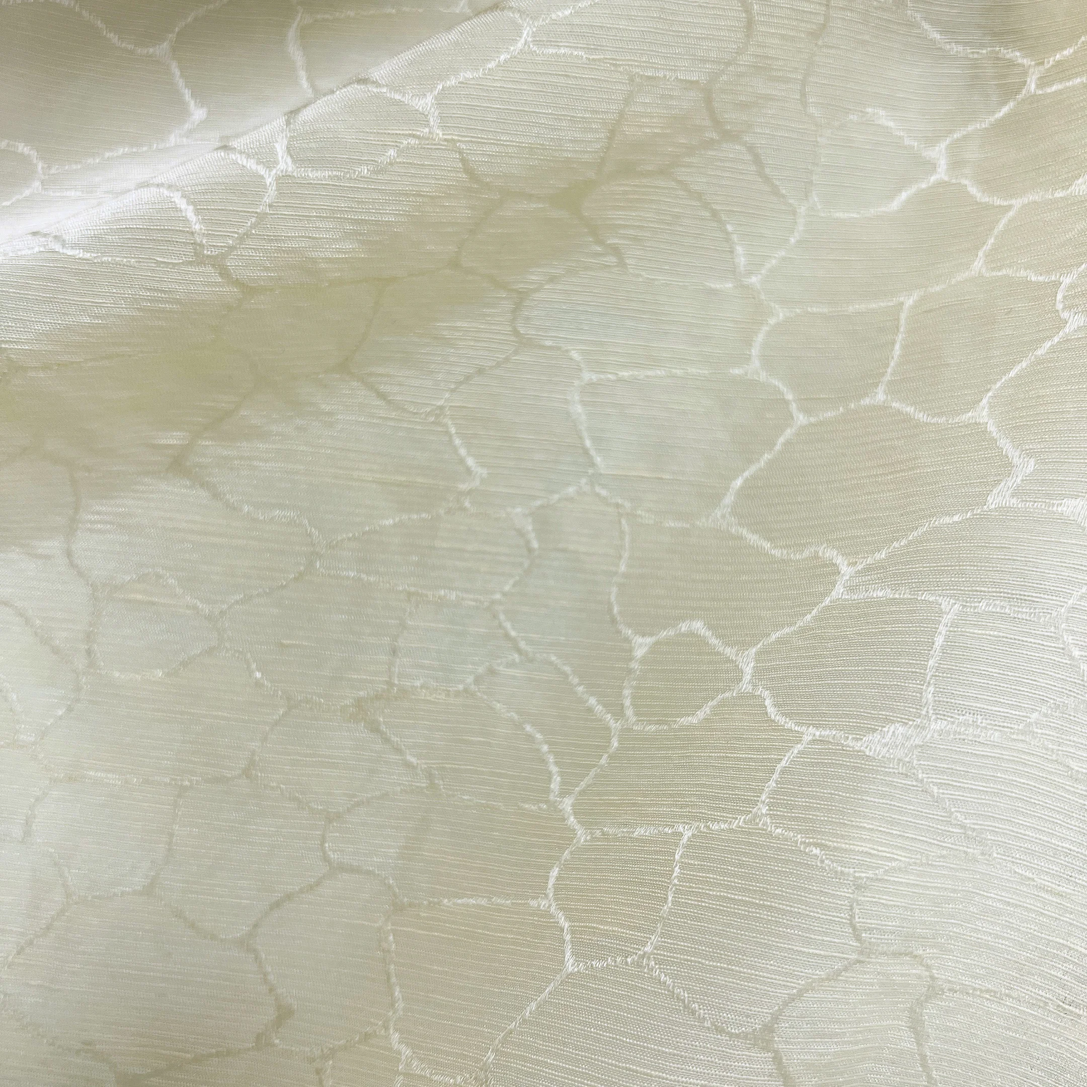 Plain Dyed 16MM Jacquard Linen Silk Blend Fabric For Dress Women Natural Fabric