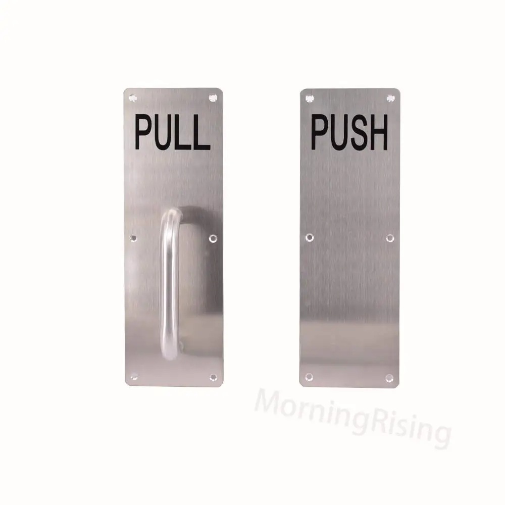 Stainless Steel Door Handle, Pull and Push Plate Commercial Door Handle with Screws