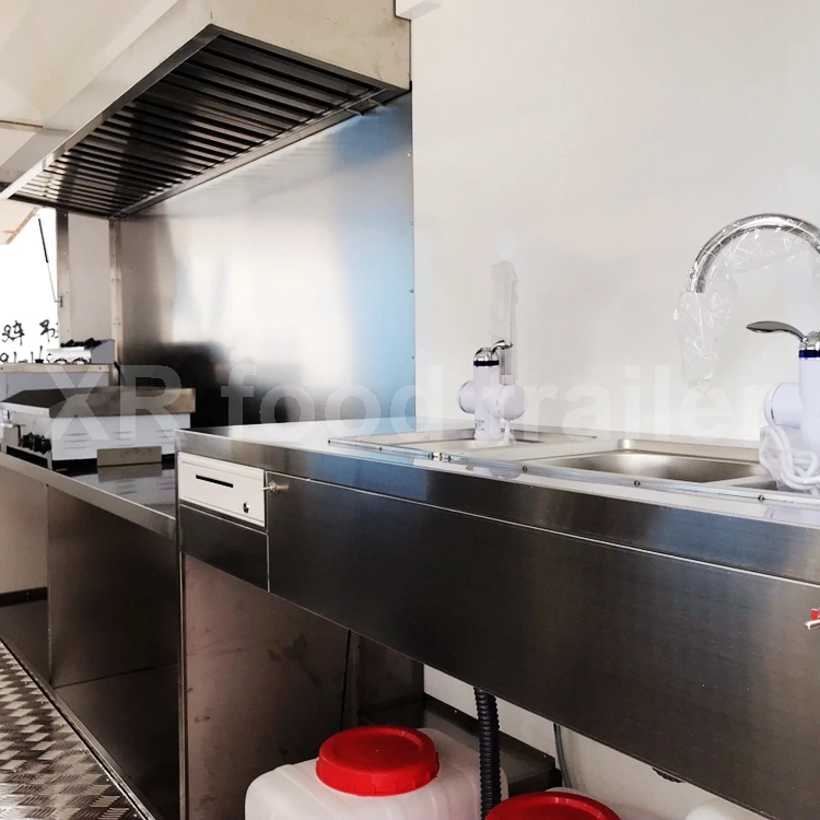 Fully Loaded Foodtruck Food Trailers Mobile Restaurant Container Equipment Water Pumps for Sale Fiberglass Vending Snack