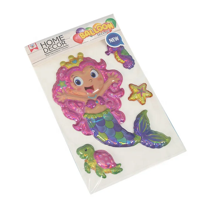 
Custom Full Color Printing Decorative Cartoon 3D Cute Embossed Eva Foam Puffy Dome Epoxy Sticker For Kids 