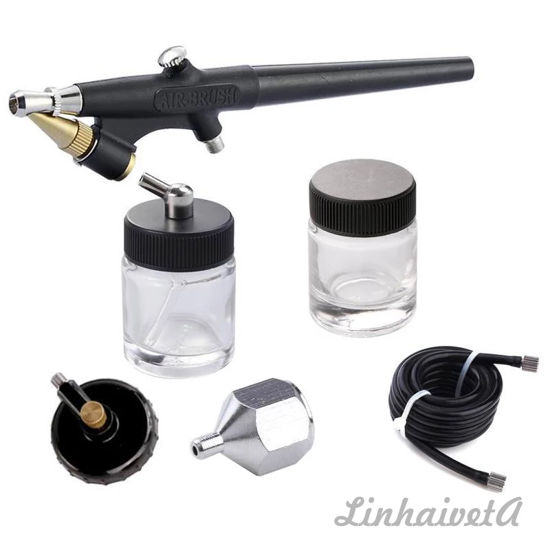 
LinhaivetA Single action hobby airbrush kit mini spray gun air brush set 