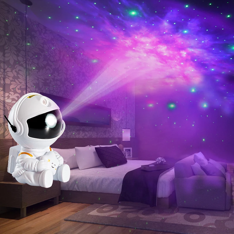 Christmas lights Astronaut Galaxy Projector Lamp Cute Seated Remote Controlled Astronaut Projector Light for Kids