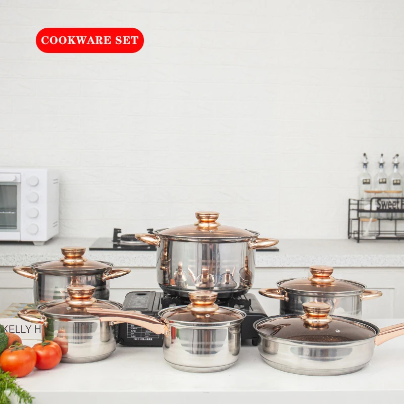 cookware sets stainless steel kitchenware factory price pots set cooking utensils set kitchen small cooking pot