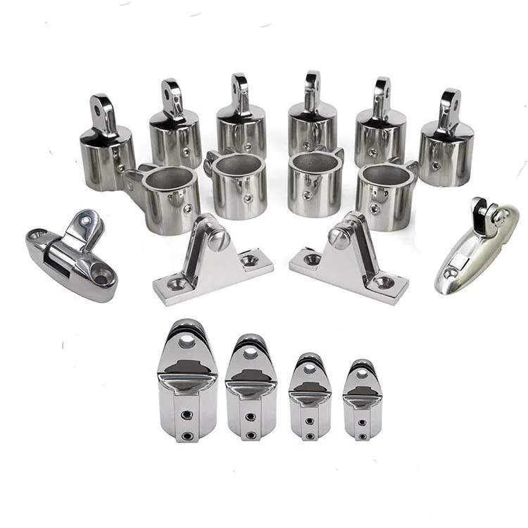 Boat Bimini Top Fitting Hinged Jaw Slide Eye End Side Mount Deck Hinge 316 Stainless Steel Marine Hardware