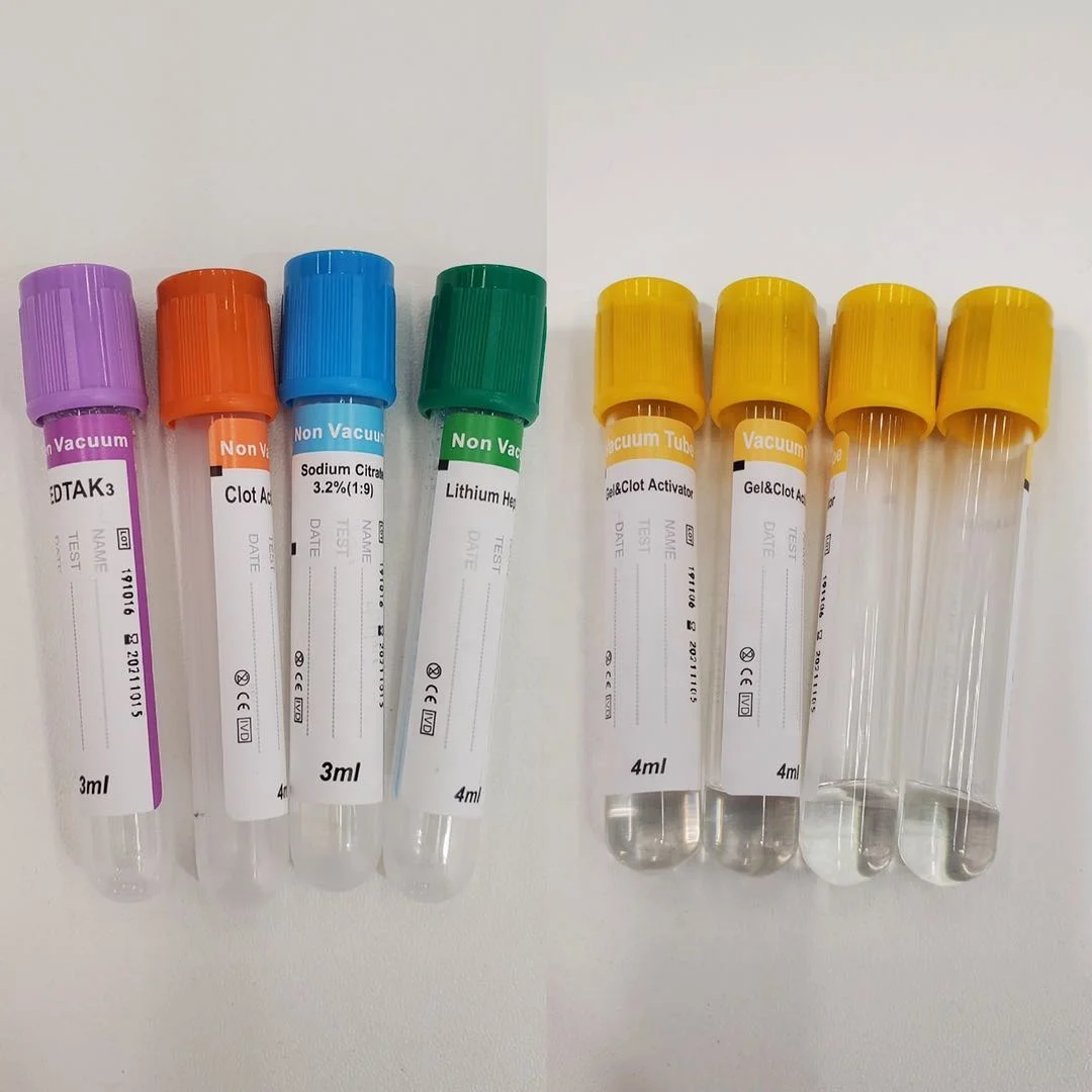 Medical Vacuum Blood Collection Tube Plain EDTA K3 Sodium Citrate Gel Heparin ESR Glucose vacutainer tube