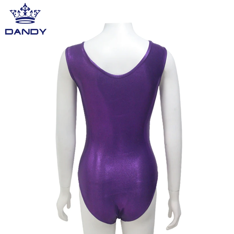 Wholesale Sublimated logo artist gymnastic leotard metallic fabric custom for girls dance build body clothing with rhinestone
