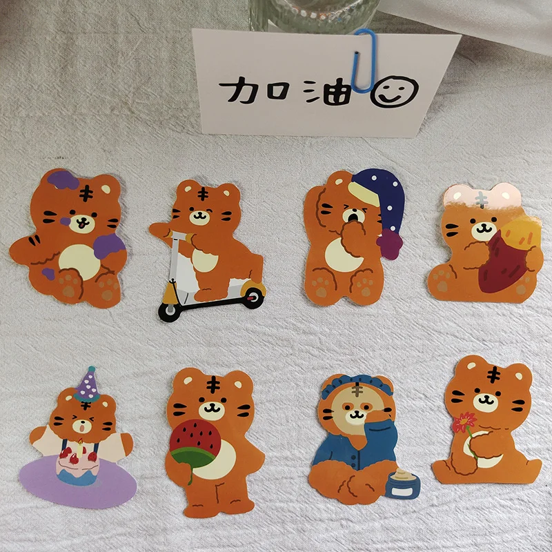40 pcs cute kawaii tiger stickers for water bottle laptop