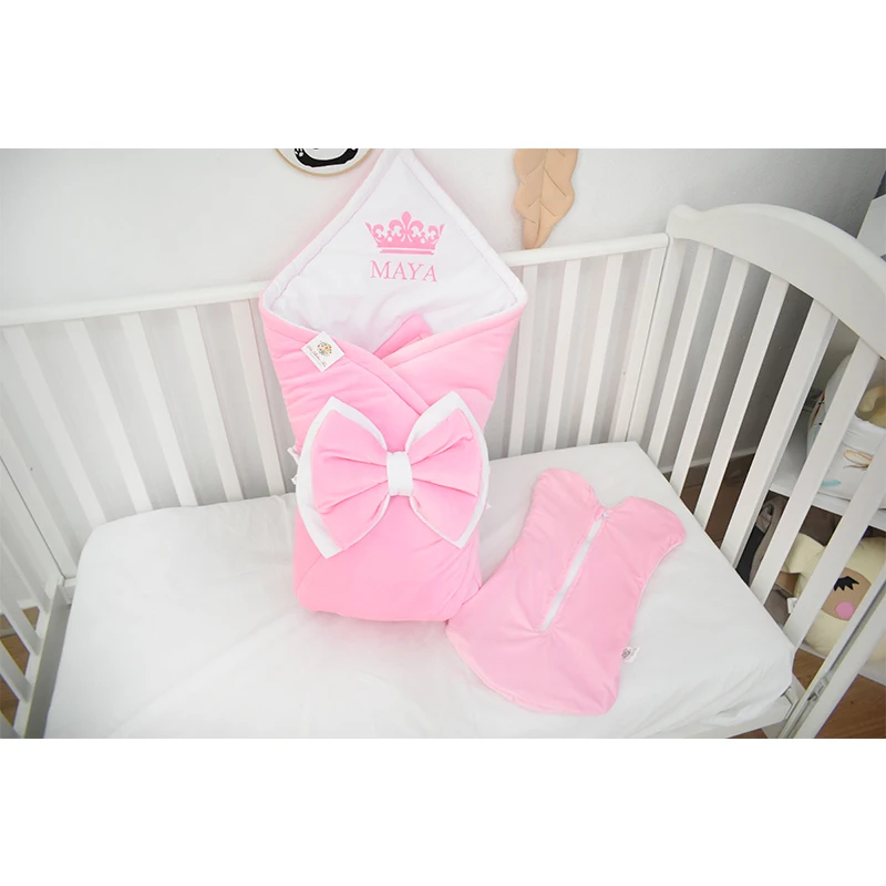 Winter portable blanket set and swaddle velvet padded russia winter baby toddler with good quality