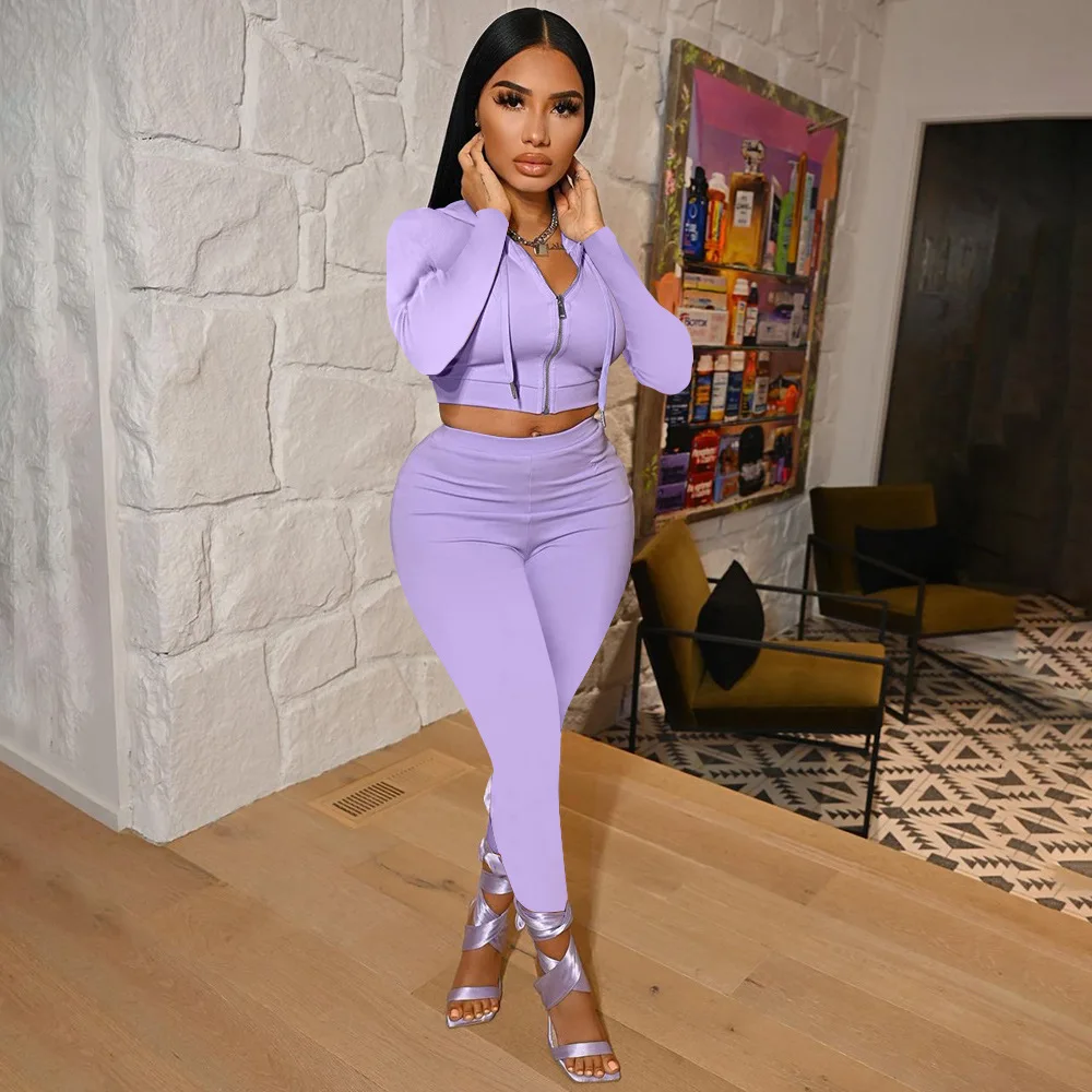 CH70-1 осенняя одежда укороченный Топ Леггинсы для женщин по индивидуальному заказу спортивные штаны и толстовка с капюшоном и спортивные штаны комплект из двух предметов, комплект со штанами, зимние комплекты для женщин