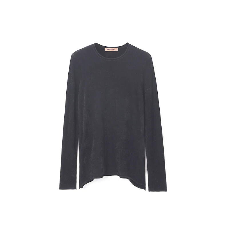 High fashion velour long sleeve o-neck sweater