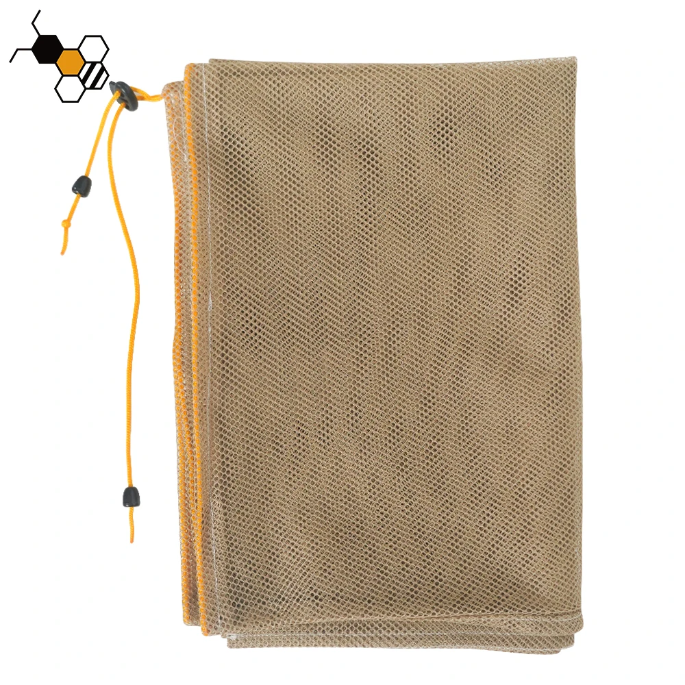 Beekeeping Tools Beehive Mesh Transport Bag Breathable Mesh Bag with Drawstring Net Bag