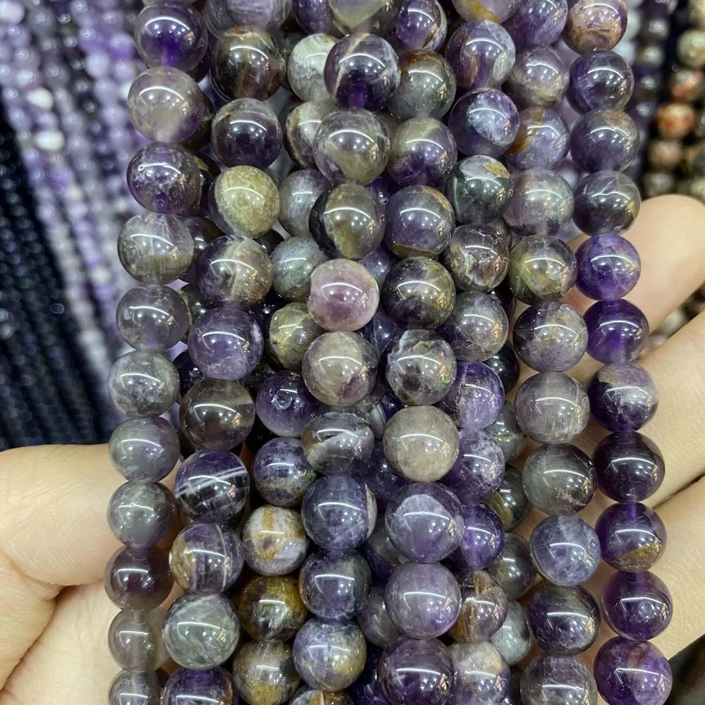 original natural stone beads 4/6/8/10/12mm round amethyst loose beads for bracelet making