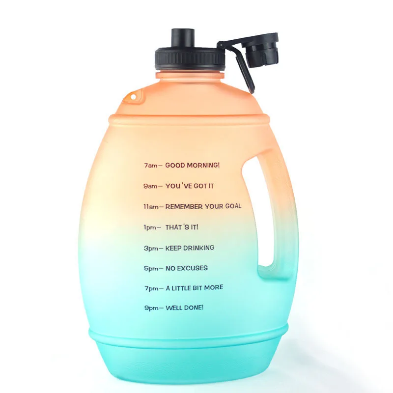 Large Water Bottle Wide Mouth Promotion Motivational  Water Bottle with Time Marker One Gallon Leakproof BPA Free Jug Customize