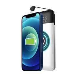 hot selling 15W portable handy wireless power bank magnetic10000mAh build in cable powerbank for iphone 12