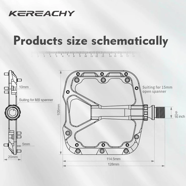 Kereachy multi-color mountain road bike ultra light non-slip pedal bicycle 3 bearing pedal aluminum alloy bicycle flat pedal