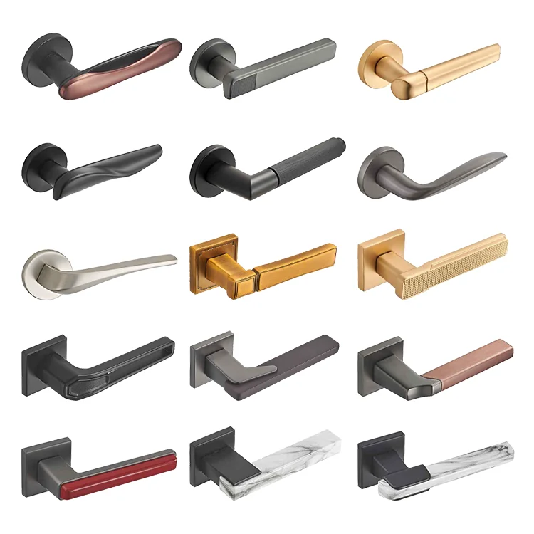 Competitive Price New Style Zinc Alloy Security Internal Interior Door Knurled Lever Lock And Handles Door Handle