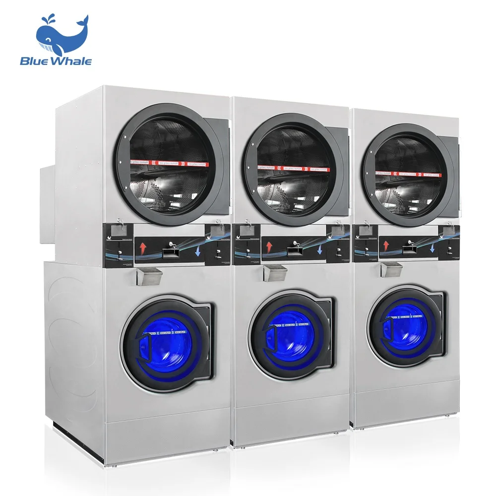 Blue Whale Free Washing Machine Parts Automatic Stack Washer And Dryer For Laundry