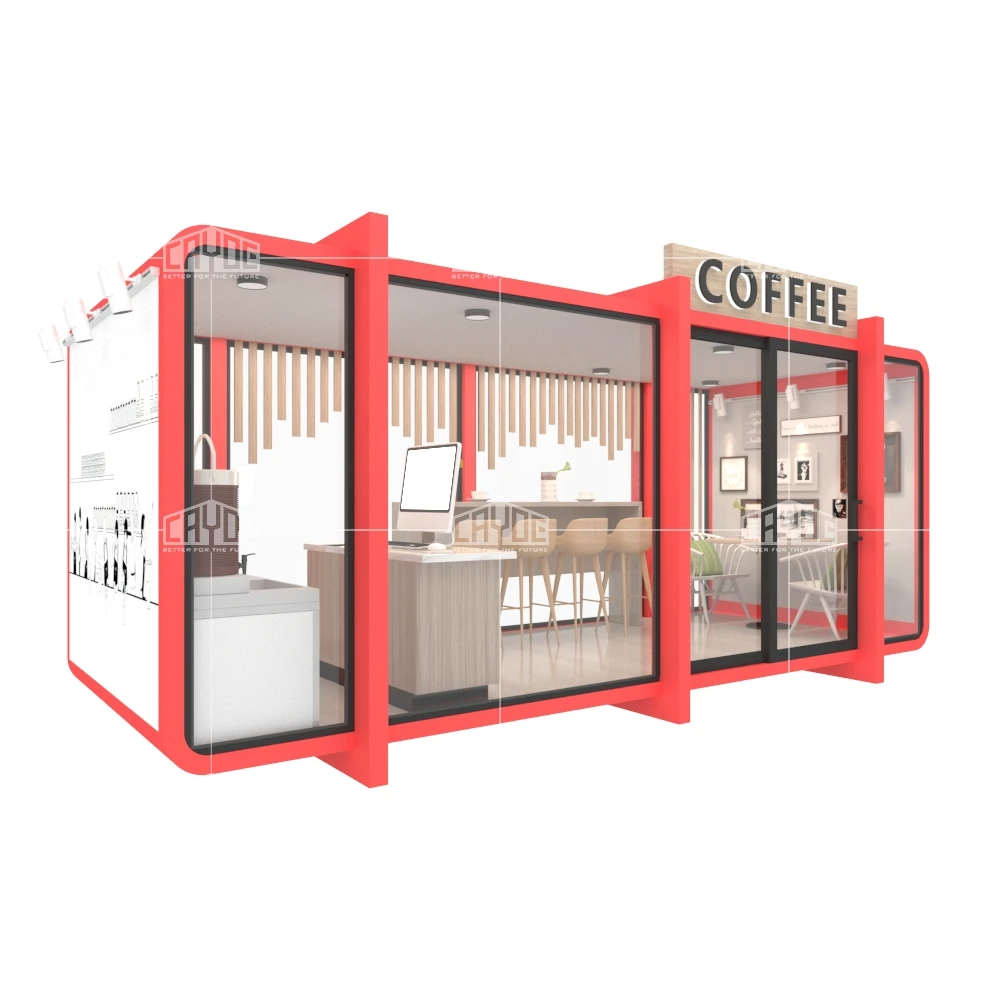 Маленький Стеклянный алюминиевый дом, Круглый, безопасный, умный дом, задний двор, водонепроницаемый, для офиса