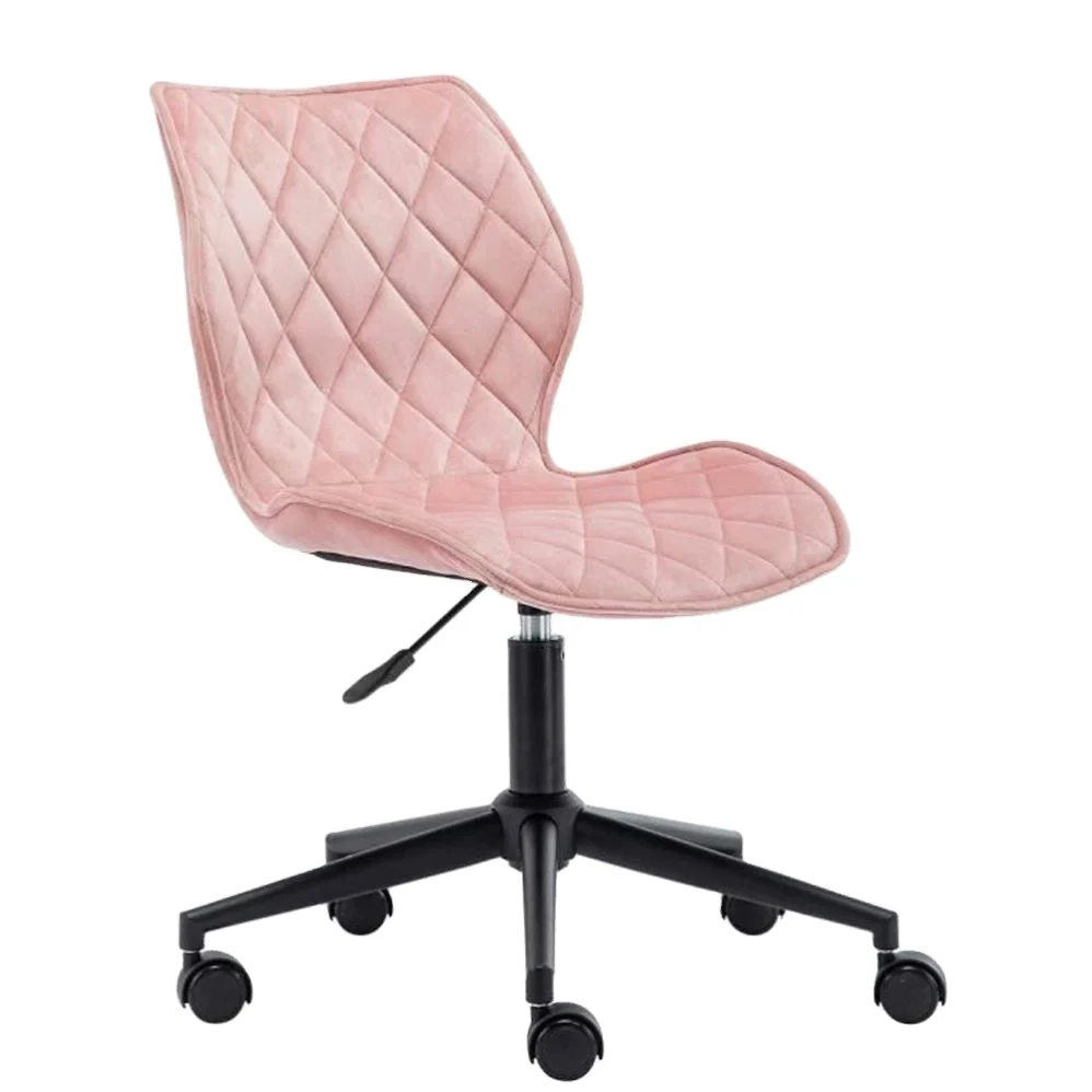 Partner Small Seat Tufted Velvet Desk Office Chair Adjustable Height Easy Assemble Task Chair With Nylon Casters