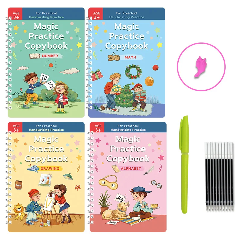  Reusable used magic copybook sank practical kid with pen chilrdren book babi