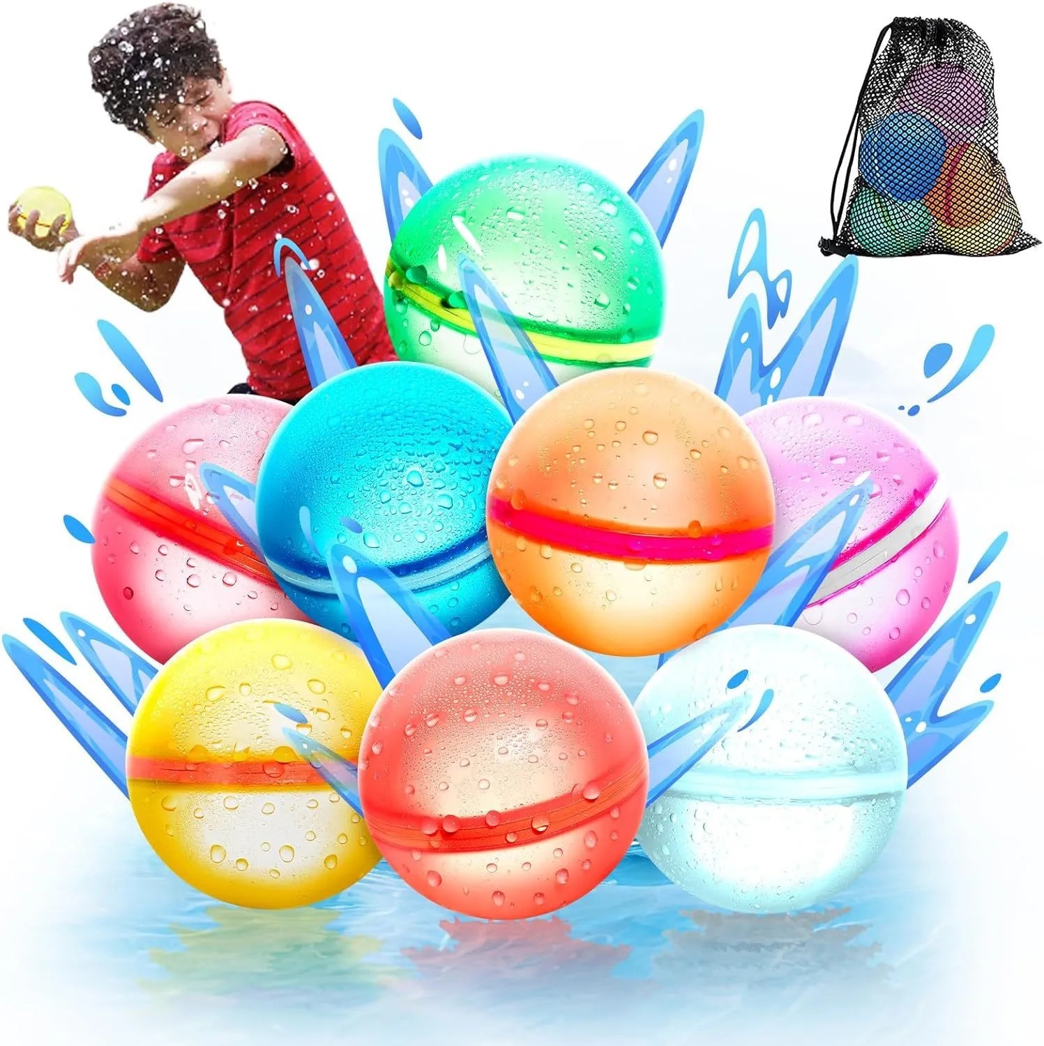 Manufacturer Hot Reusable Refillable Swimming Pool Ball Toy Easy Self Closed Quick Filling Silicone Water Bomb Balloons