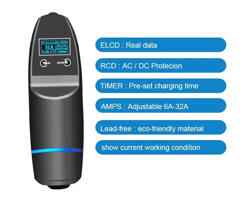 3.5kw 7kw 16A 32A Тип 2 мобильный Уровень Ac портативная зарядная станция для