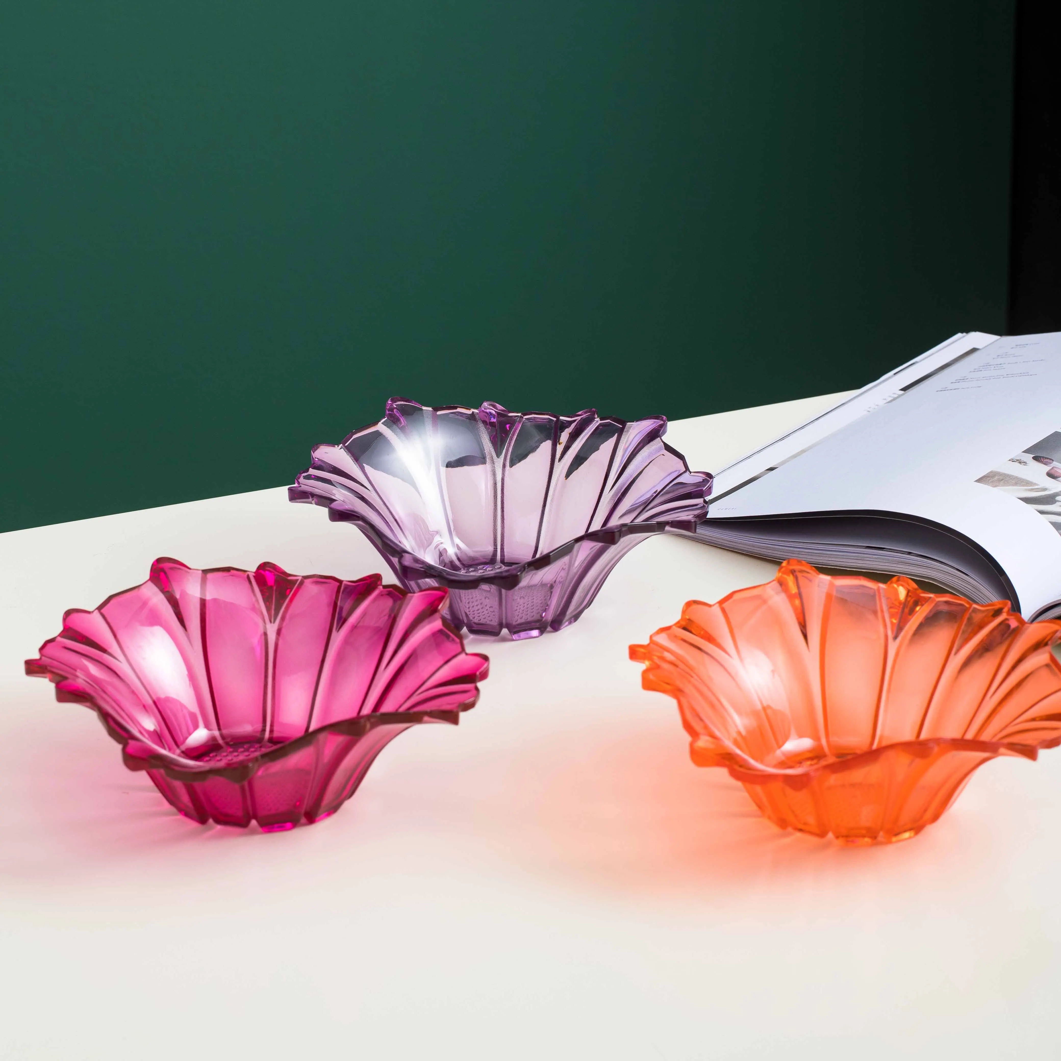 18*18*6.7cm Factory wholesale party decor dishes decorative plates crystal sundry tray fruit plate