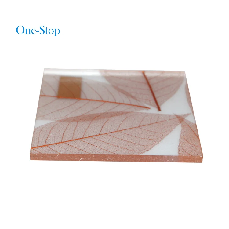 
sandwich internal leaf pattern faux stone panel for decoration acrylic marble wall panels 
